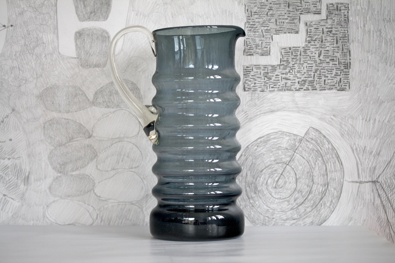Whitefriars - grey glass jug